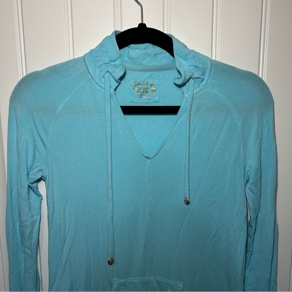 Lilly Pulitzer Luxletic Blue Ibiza Cassi Popover Sweater Size XXS - Picture 2 of 10